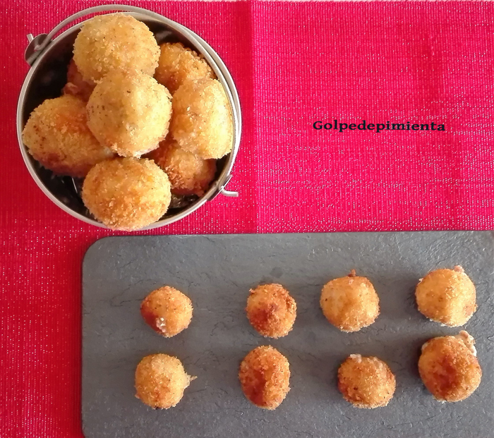 Croquetas de jamón ibérico con huevo y pan Japones.
