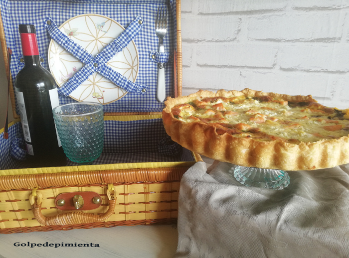 Quiche lorraine de espinacas, salmón y requesón